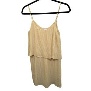 Parker Yellow Pleated Sleeveless Dress Adjustable Straps Parker‎ S